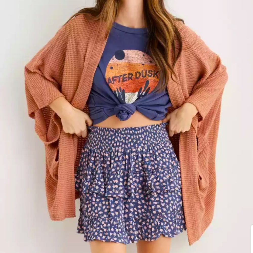 Aerie OSFM Waffle Cape Sweater